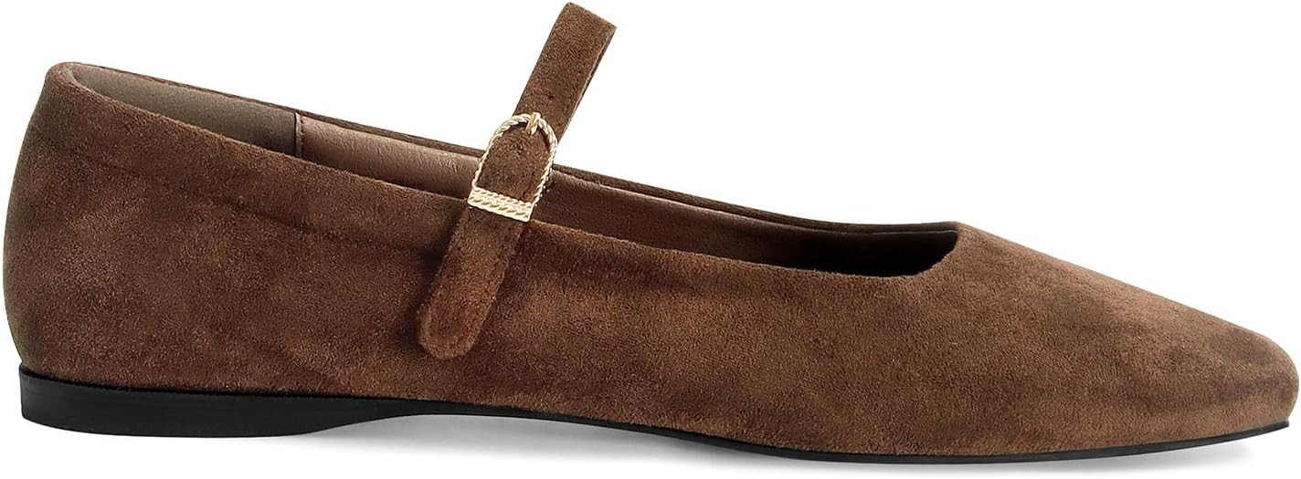Ballet Flats Shoes for Women Square Toe Mary Jane Flats Comfortable Dressy Casual Wide Width Ball... | Amazon (US)