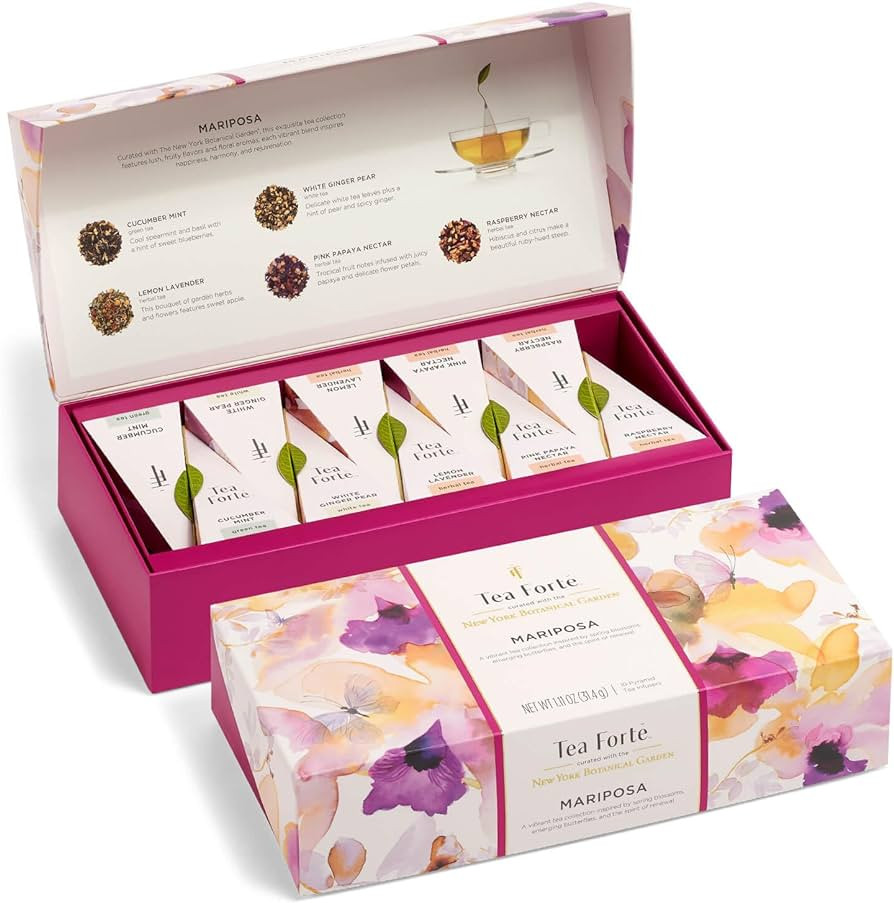 Tea Forte Premium Petite Presentation Box Gift Set Sampler, 10 Count, 2 of Each Blend Individuall... | Amazon (US)