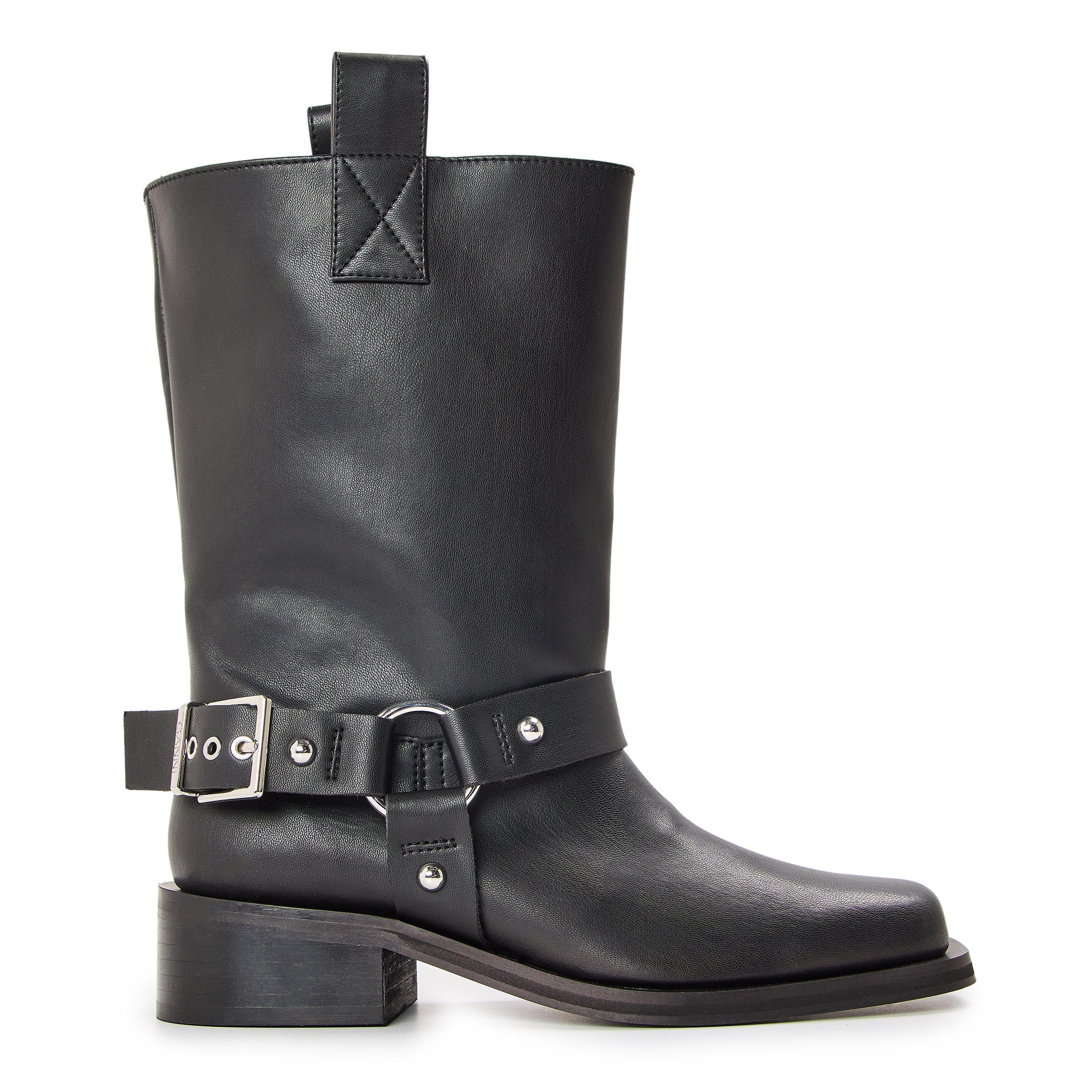 Women's Mid Shift Biker Flat Ankle Boots | Flannels UK