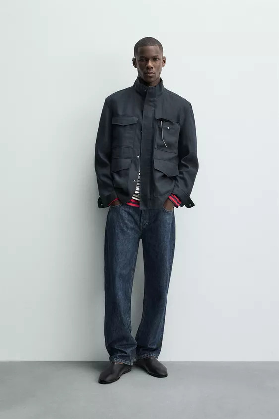 100% LINEN JACKET WITH POCKETS | Zara UK