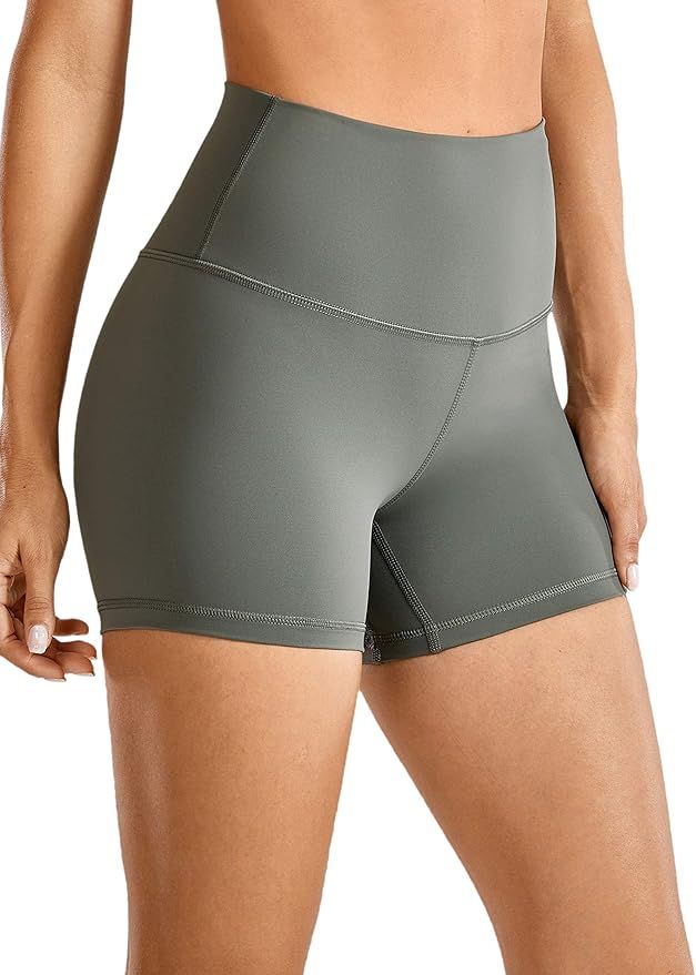 CRZ YOGA Women's Naked Feeling Biker Shorts High Waist Yoga Shorts Workout Running -3 Inches/ 4 I... | Amazon (US)