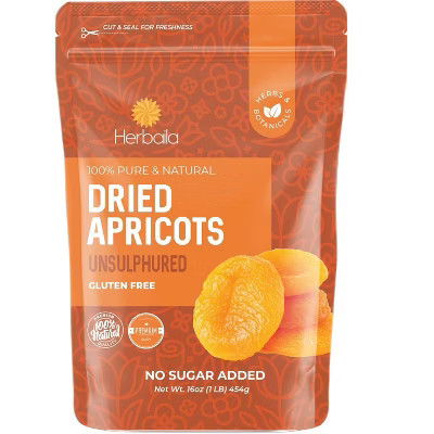 Herbaila Dried Apricots – No Sugar Added, Turkish Dried Fruit, All-Natural & Non-GMO – 1lb Bulk Bag | Target