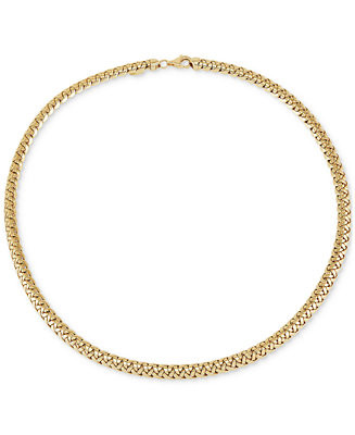 Polished Woven Link 17" Chain Necklace in 14k Gold | Macy's