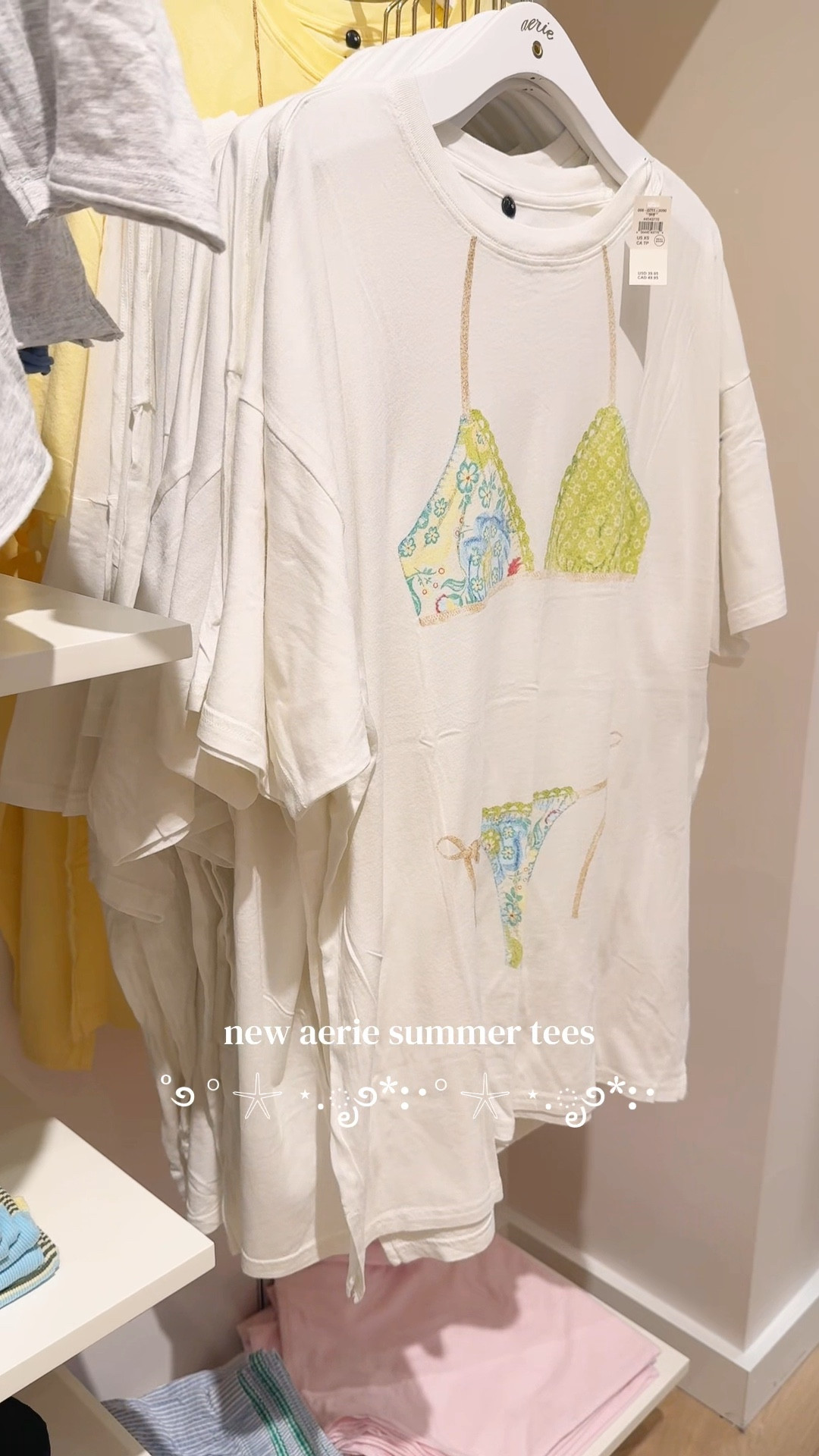 The new oversized summer graphic tees from aerie can’t get any cuter 🥹🩵🙌🏼 @Aerie #aerie #oversizedtee #coastalstyle #beachgirl #summeraesthetic #aerietryon #aeriehaul 

#LTKSwim #LTKootd #LTKTravel