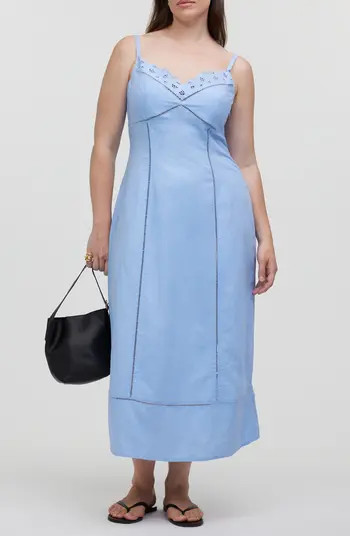 Sweetheart Neck Linen Blend Dress | Nordstrom Rack