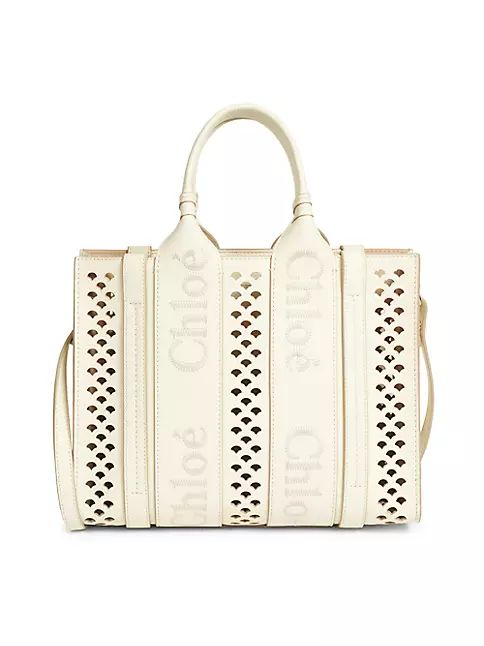 Small Woody Perforated Leather Shoulder Bag | Saks Fifth Avenue