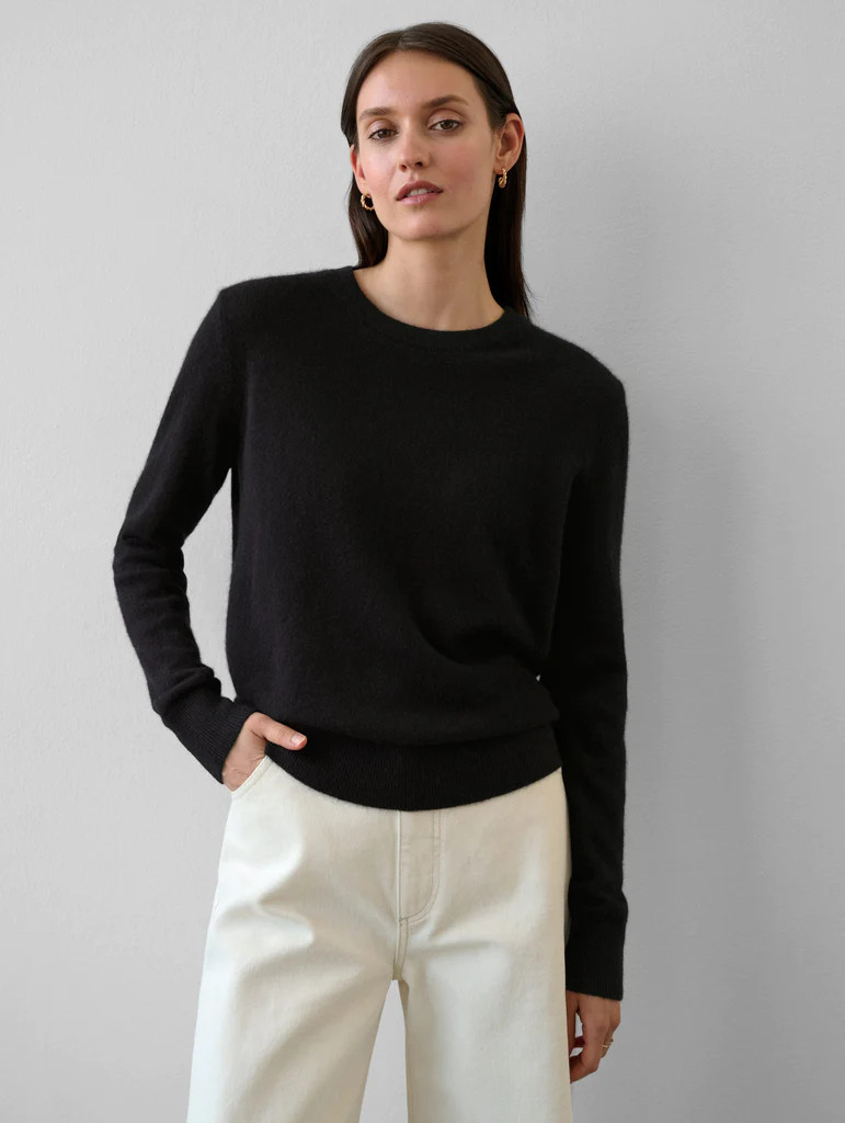Essential Cashmere Crewneck | White and Warren