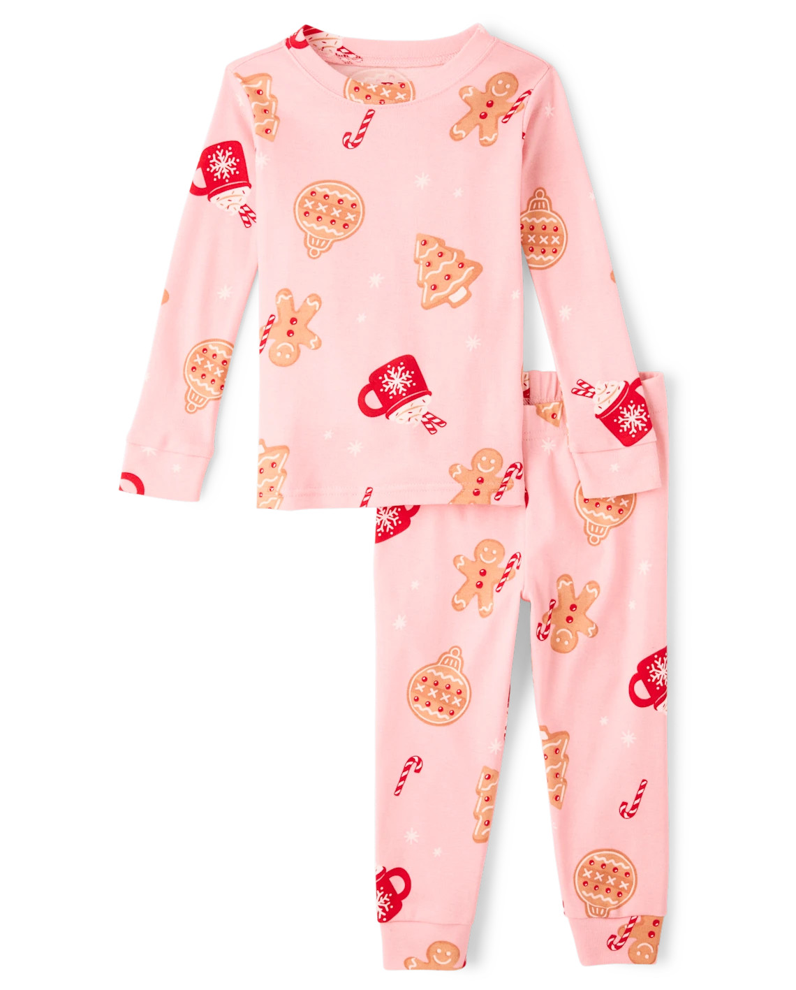 Baby And Toddler Girls Matching Family Gingerbread Snug Fit Cotton Pajamas - pink | The Children's Place