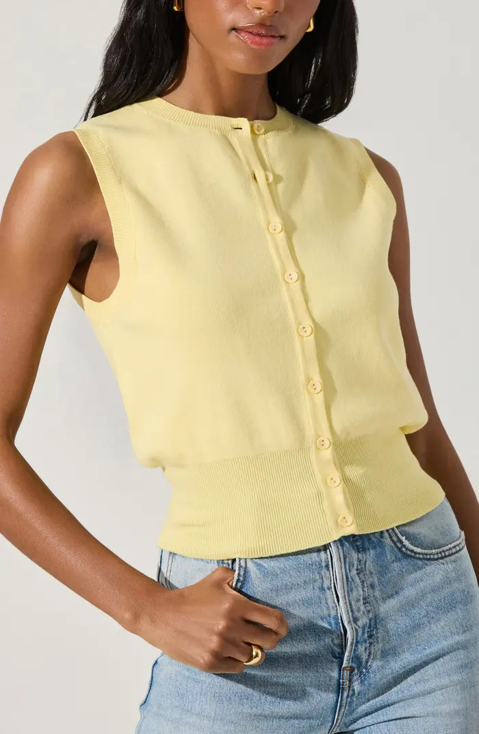 ASTR the Label Cotton Button-Up Sweater Vest | Nordstrom | Nordstrom