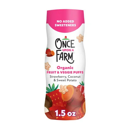 Once Upon a Farm Organic Baby Puffs, Strawberry, Sweet Potato & Coconut, 1.5oz Canister | Walmart (US)