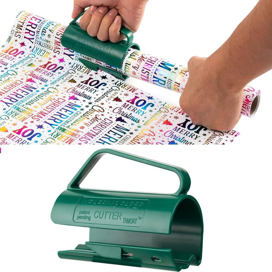 ACEYFD Wrapping Paper Roll Cutter Wrapping Paper Cutter Tool with Handle Push Cut Easy Sliding Bi... | Amazon (US)