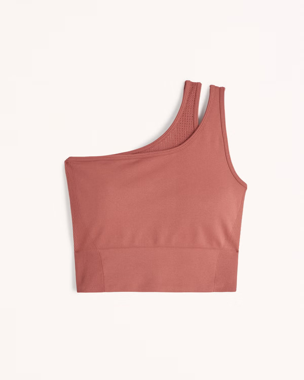 YPB seamlessCORE One-Shoulder Mesh Slim Tank | Abercrombie & Fitch (US)