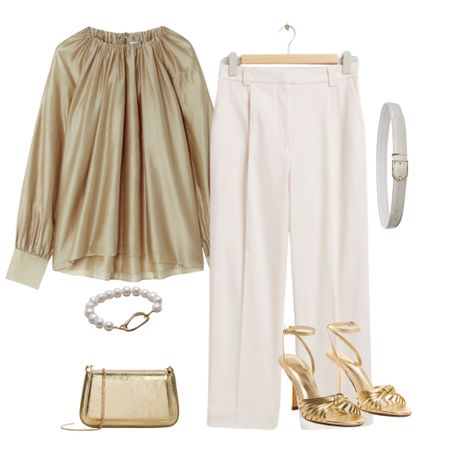 Ladylike Cream and Gold floaty blouse, cream trousers, gold heels and bag 🤍

#LTKstyletip #LTKSeasonal #LTKeurope