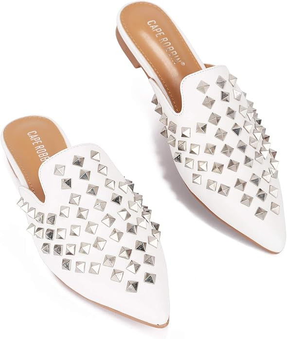 Cape Robbin Closed Toe Sandals Women Mules for Woman Pointed Toe Flats for Women Pointed Toe Slip... | Amazon (US)