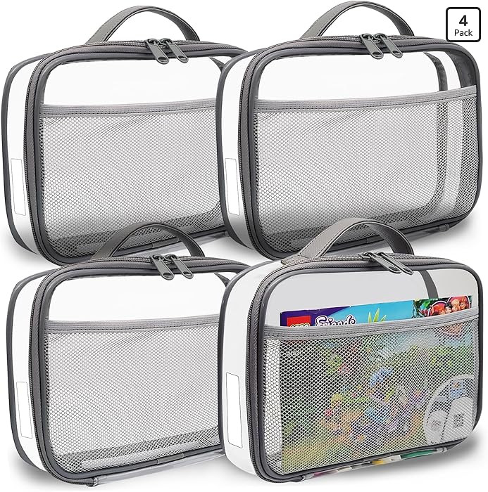 holay 4 Packs PVC Zippered Blocks Set, Toy, Clay, Board game Storage Organizer Case (Name Tag, Ma... | Amazon (US)