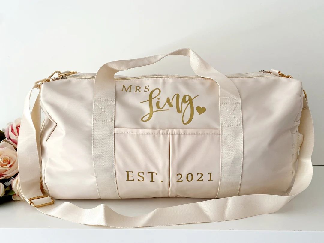 Personalised Bride Weekend Bag, Duffel Bag, Holdall, Personalised Gym Bag, Carry-On Bag, Overnigh... | Etsy (US)