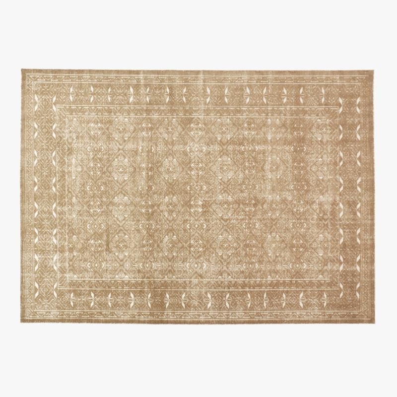 Raumont Light Brown Abstract Hand-Knotted Wool Area Rug 10'x14' + Reviews | CB2 | CB2