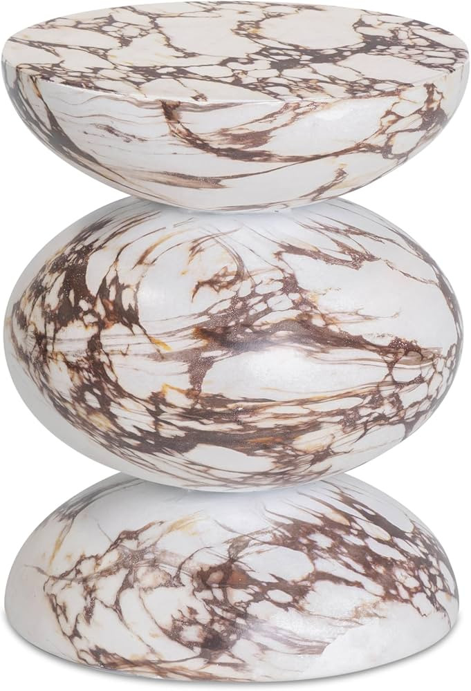 Tov Furniture Pia Red Faux Marble Indoor/Outdoor Concrete Side Table | Amazon (US)