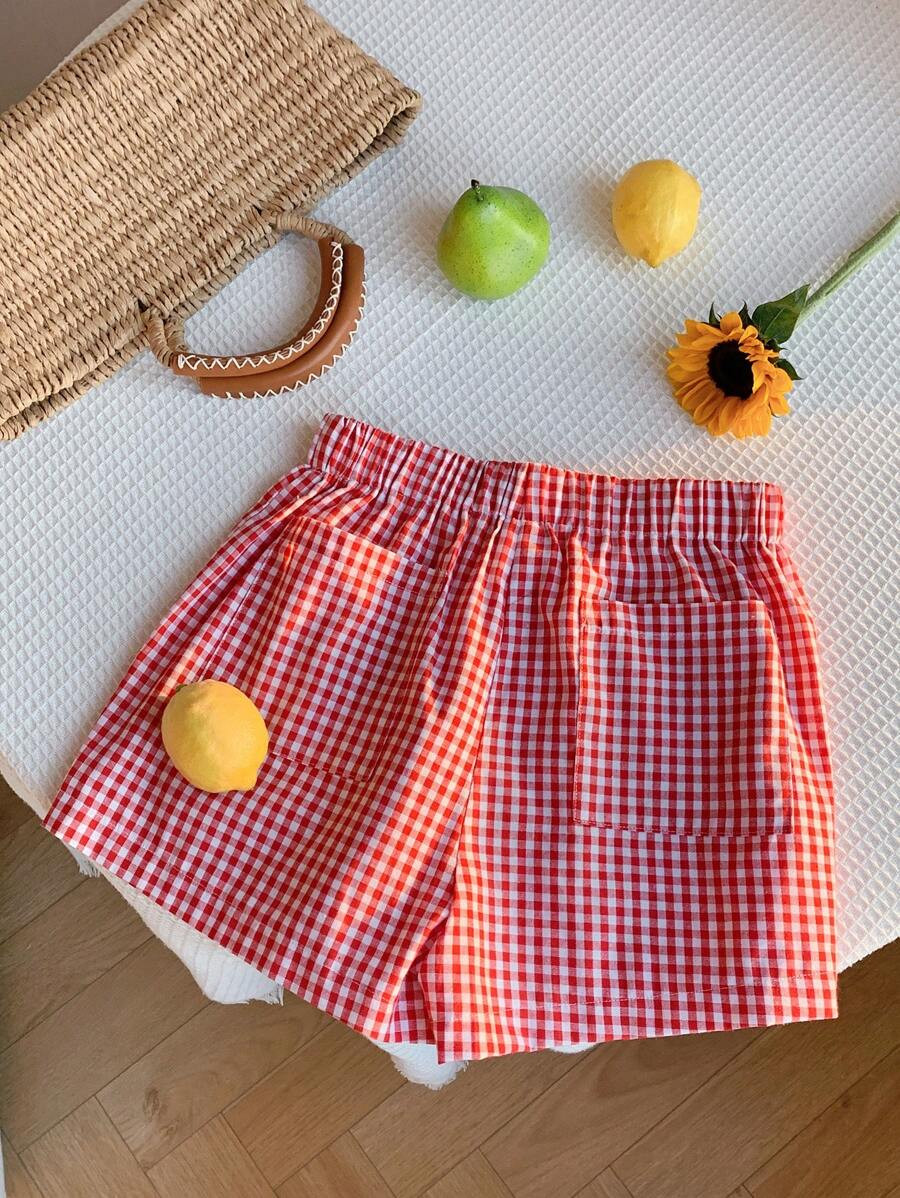 Comfortcana Women Elastic Waist Plaid Loose Casual Shorts | SHEIN