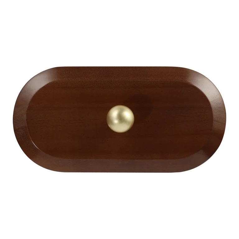 Mainstays Wooden Decorative Tabletop Capsule Box with Gold Knob | Walmart (US)