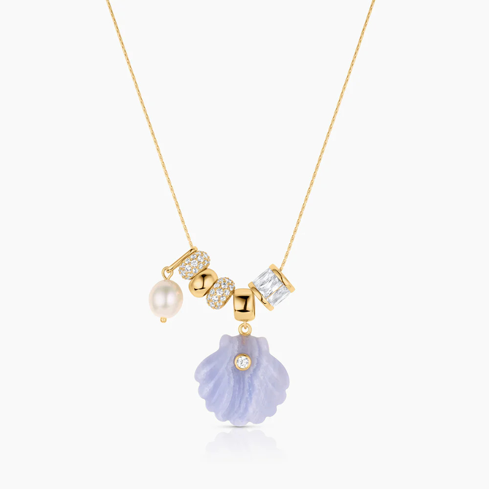 Coquille Soirée Blue Lace Shell Necklace | Thatch
