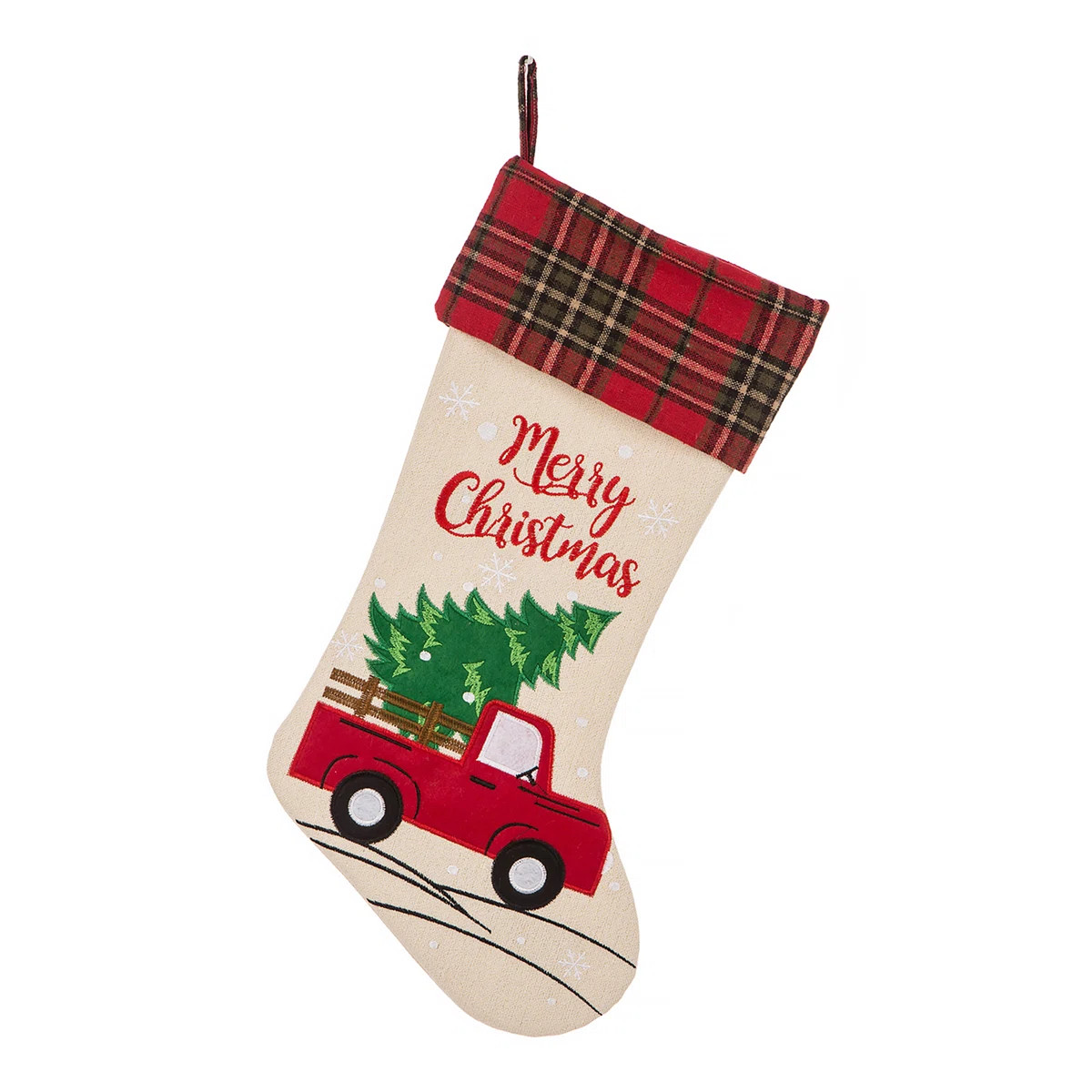 The Holiday Aisle® Embroidered Linen Christmas Stocking & Reviews | Wayfair | Wayfair North America