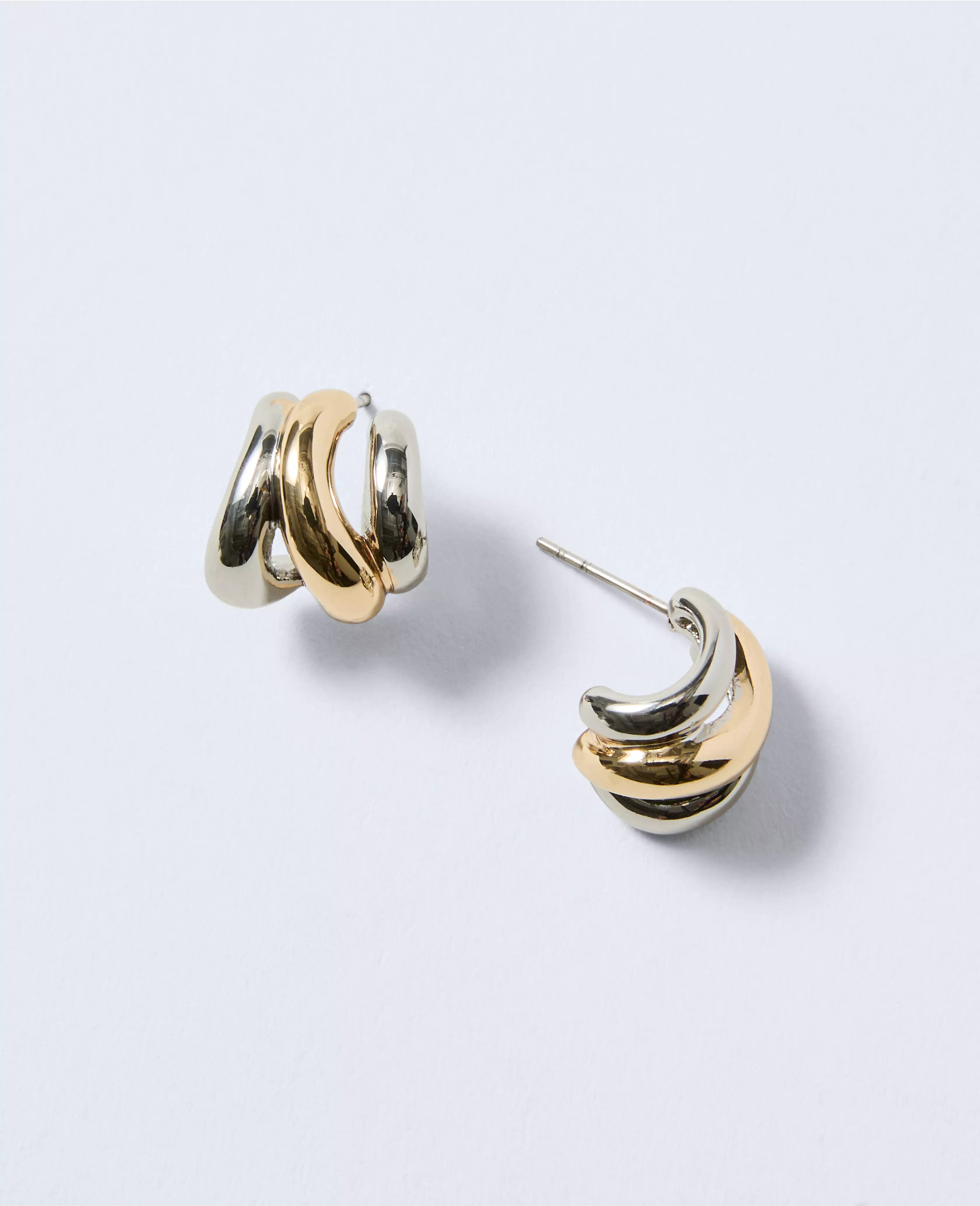 Mixed Metal Hoop Earrings | Ann Taylor