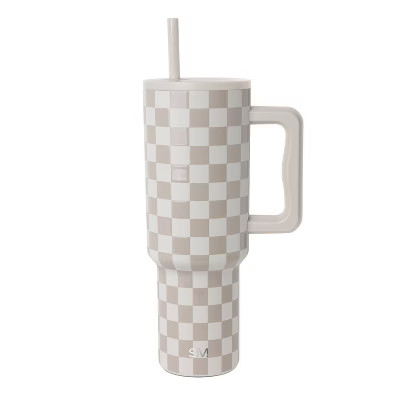 Simple Modern 40oz Trek Checkmate Straw Tumbler Black/White | Target