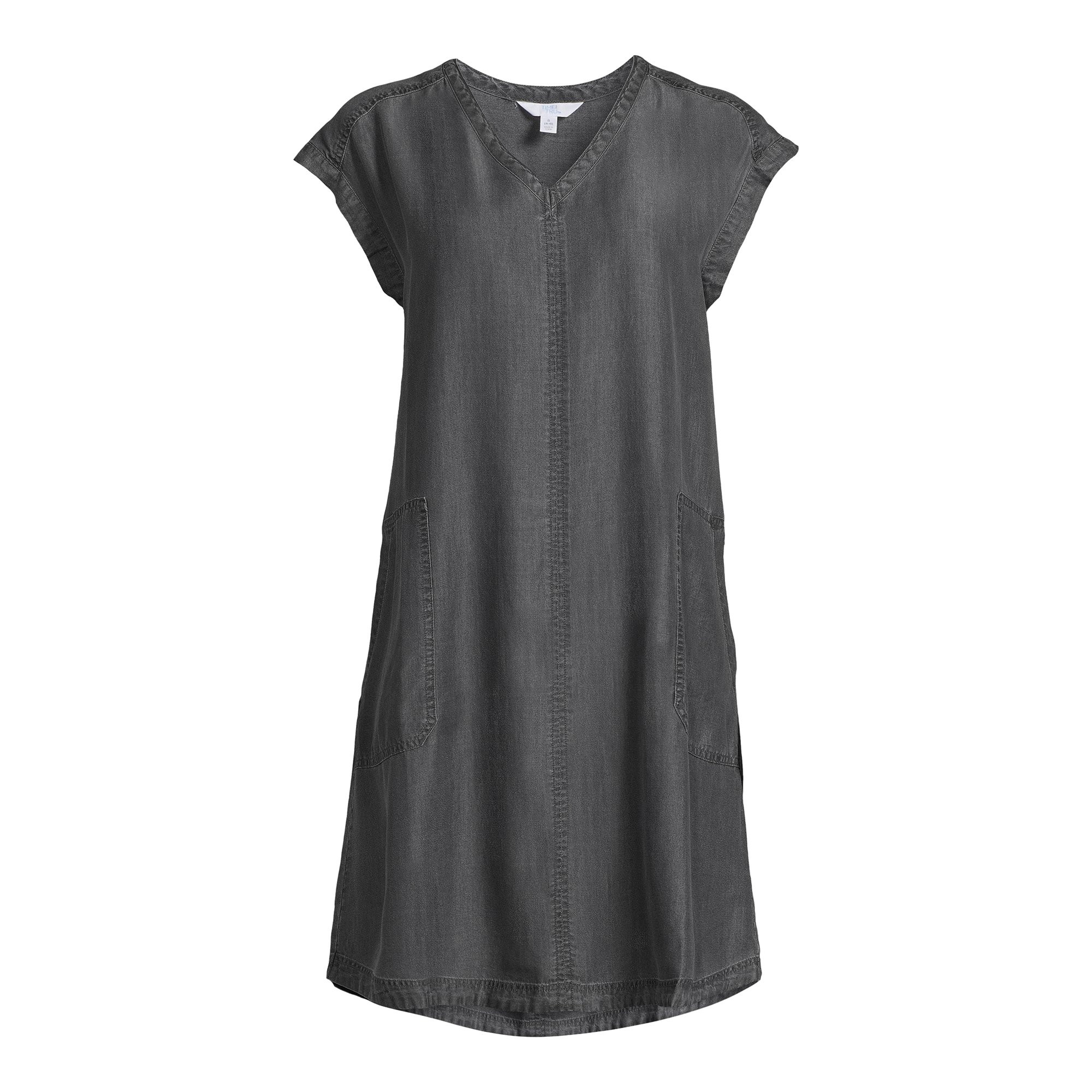 Time and Tru Women's Dolman Sleeve V-Neck Shirt Dress | Walmart (US)