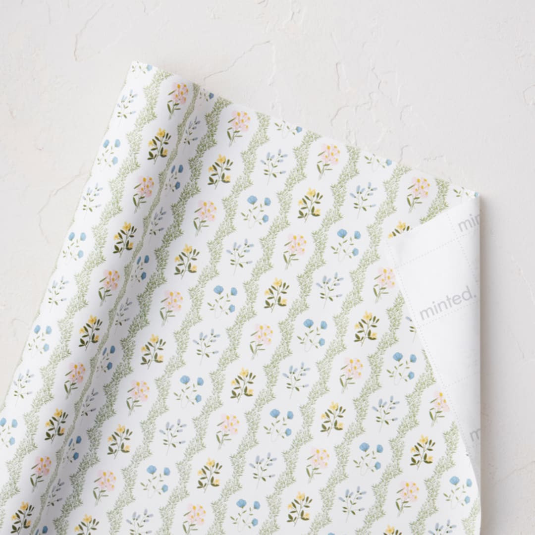 "Grandmillenial Affair" - Customizable Wrapping Paper in Blue, Pink or Green by Elizabeth Bishop. | Minted