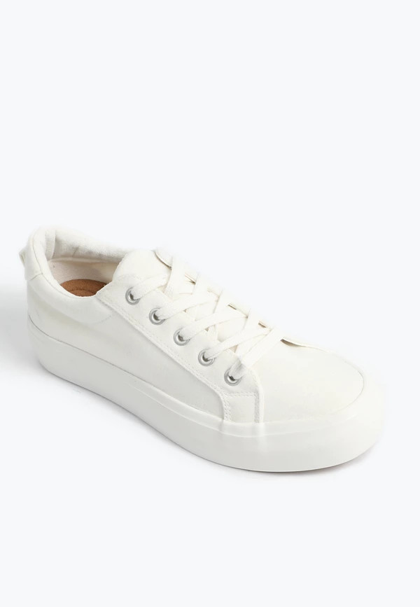 SuperCush Kyra White Platform Lace Up Sneaker | Maurices