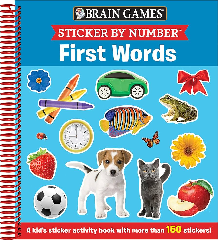Brain Games - Sticker by Number: First Words (For Kids Ages 3-6): A Kid's Sticker Activity Book W... | Amazon (US)