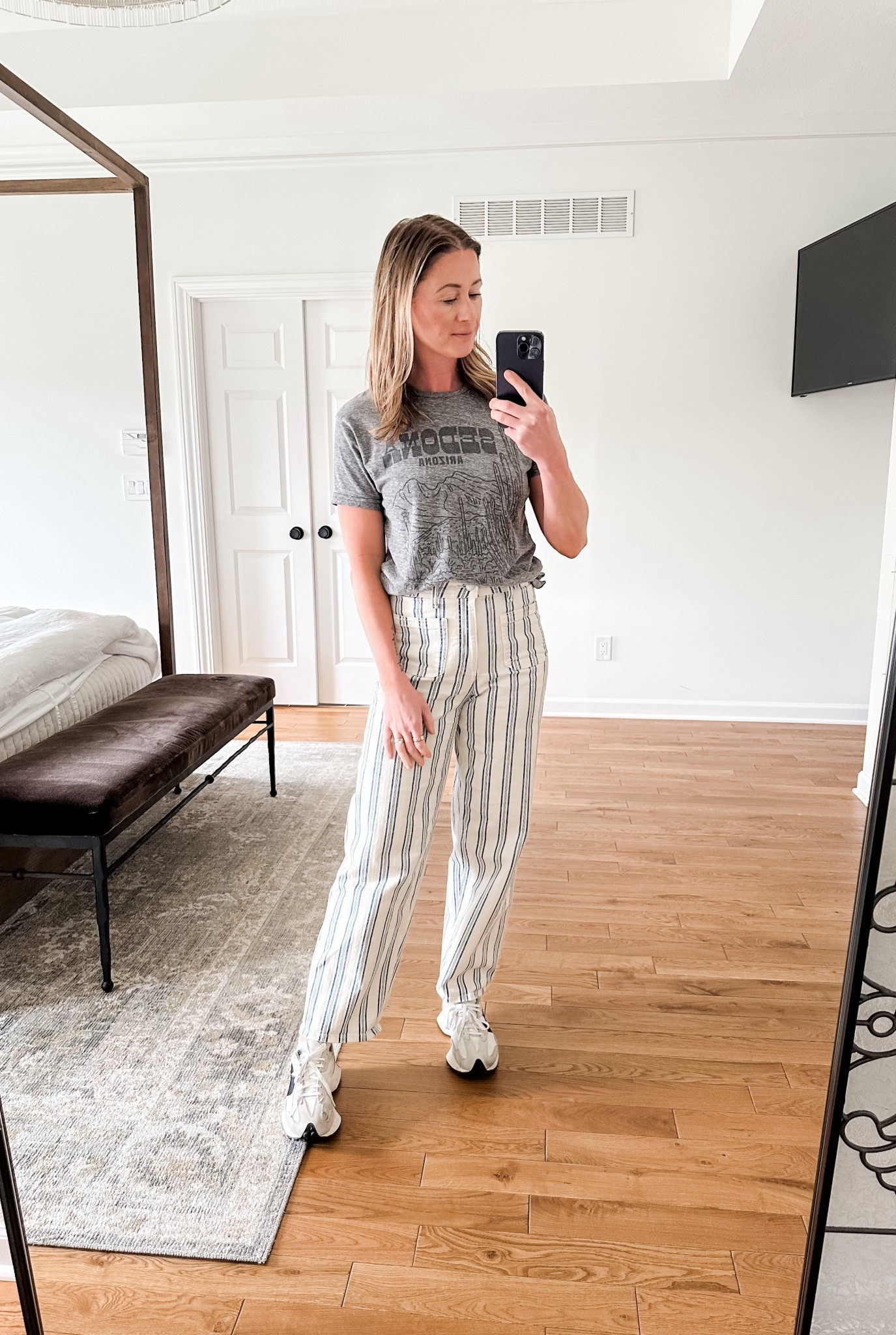 Don’t mind me in my favorite pants ever  🙃 i’m all about the fun lately! And should I mention these are so comfortable? ￼￼

#LTKmomlife #LTKootd #LTKdayinmylife