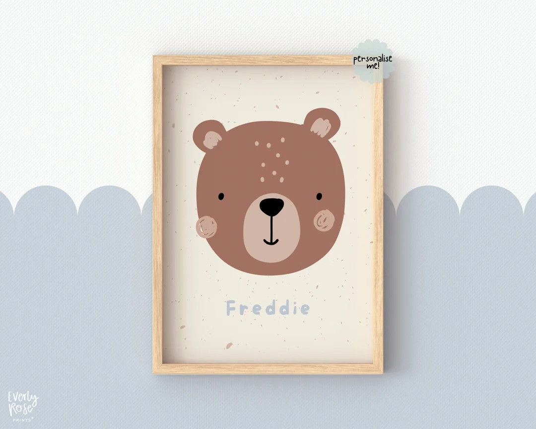 Teddy Bear, Print, Neutral Nursery, Kids Prints, Nursery Prints, Woodland, Bear, Teddy Bear Print... | Etsy (US)