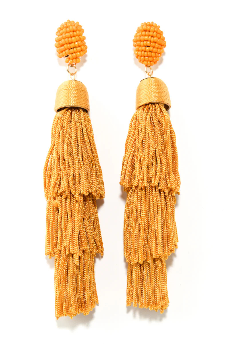 Tiered Statement Tassel Earrings | Charming Charlie
