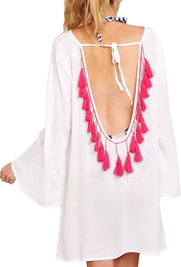 EVALESS Women Beachwear Cover-up Sheer Wrap Sarong Maxi Beach Skirt Swimwear | Amazon (US)