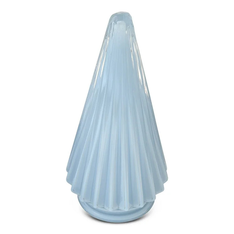 Glass Cone Christmas Tree Tabletop Decoration, Blue, 6", by Holiday Time | Walmart (US)