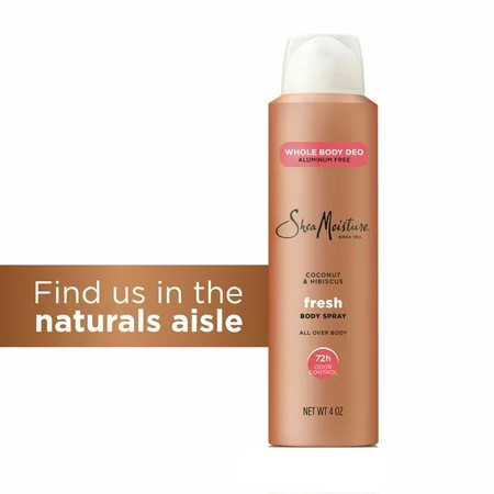 SheaMoisture Whole Body Deodorant Spray for Women Fresh, Aluminum Free & No Baking Soda, 4 oz | Walmart (US)