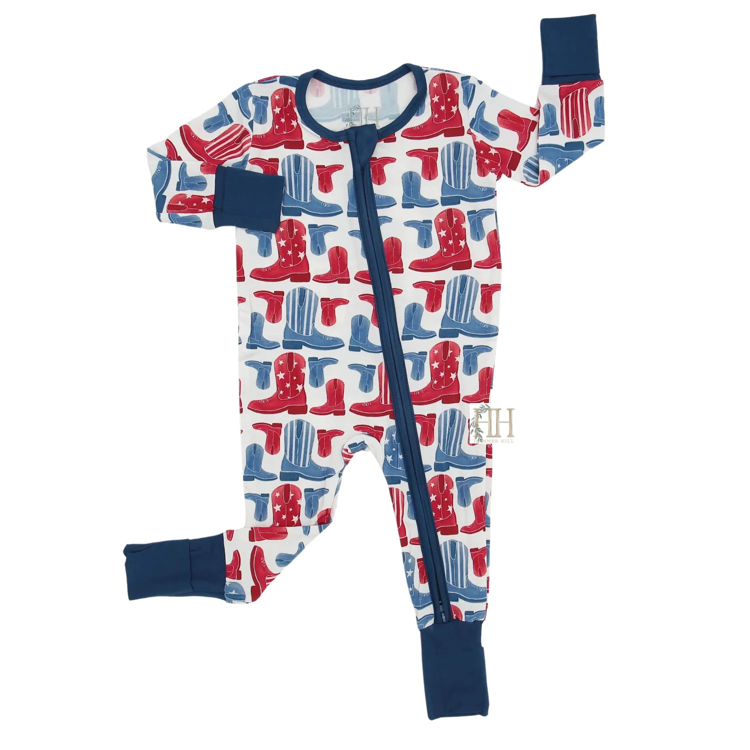 Boys Freedom Double Zipper Romper | Hamner Hill
