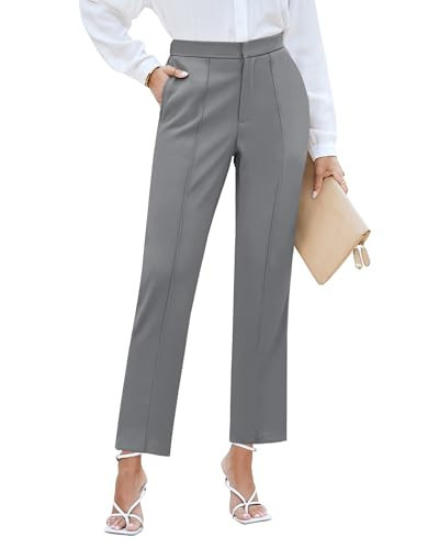 GRAPENT Gray Pants for Women Gray Dress Pants for Women Gray Slacks Women Gray Dress Pants Women Gray Dress Pants Women Gray Slacks for Women Color Ash Gray Size S Small | Amazon (US)
