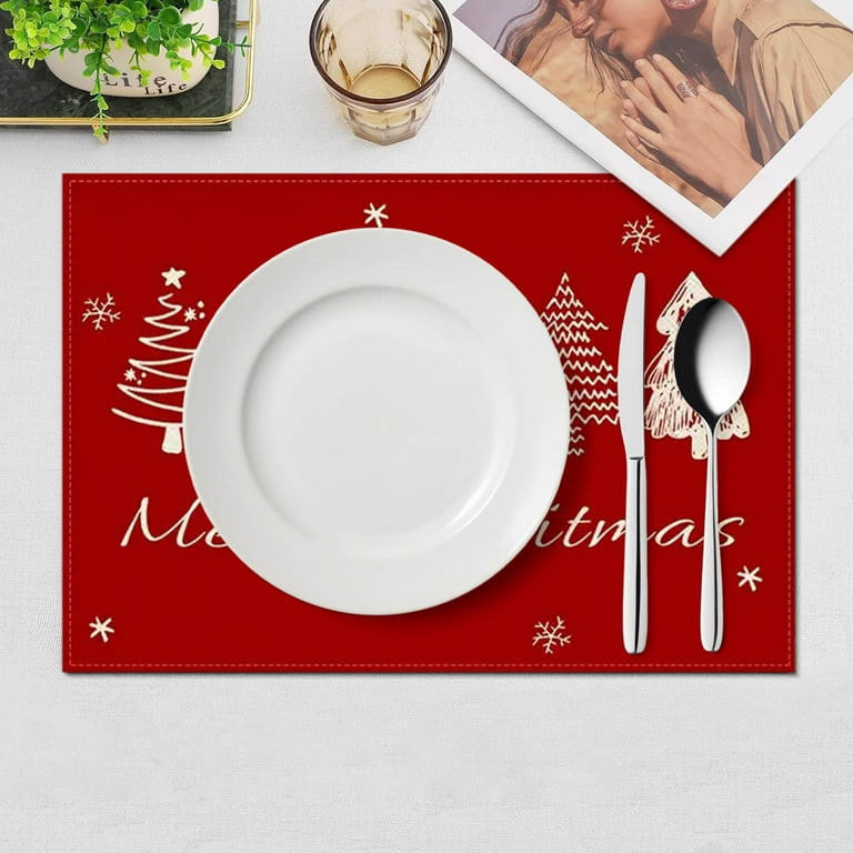 Christmas Placemat Set of 4 Table Mats for Home Living Room Dining Decoration Holiday Gathering F... | Walmart (US)