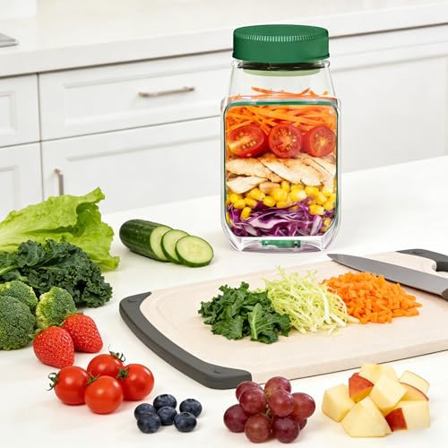 Luxmeroletta Salad Pod, Salad Jar with Side Opening, Leakproof Dressing Container, Reusable Fresh Port Salad Container for Lunch, Meal Prep | Amazon (US)
