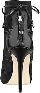 YDN Women Peep Toe Faux Suede Ankle Booties Platform Stiletto High Heels Lace Up Cutout Comfort S... | Amazon (US)