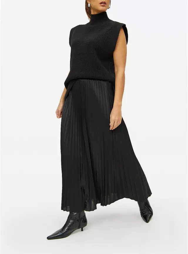 Buy Black Pleated Maxi Skirt 16 | Skirts | Tu | Tu Clothing