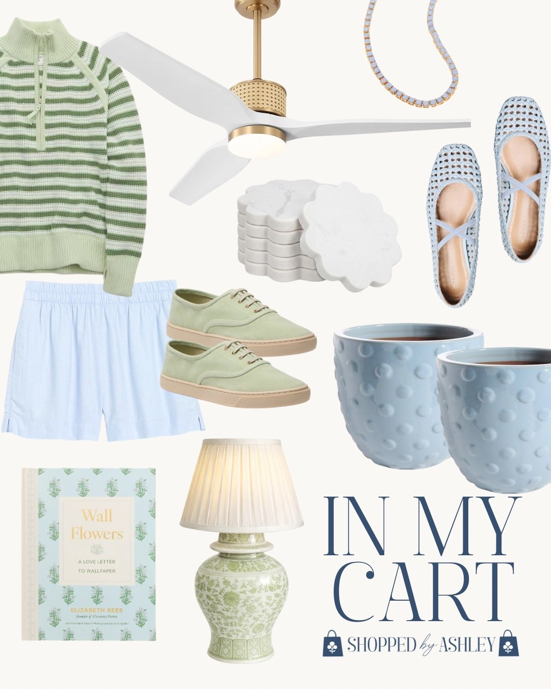 New finds in my cart right now!

Grandmillennial style, preppy style, blue and green decor, Anthropologie new arrivals, blue planters, pretty ceiling fan, cordless lamp 

#LTKHome