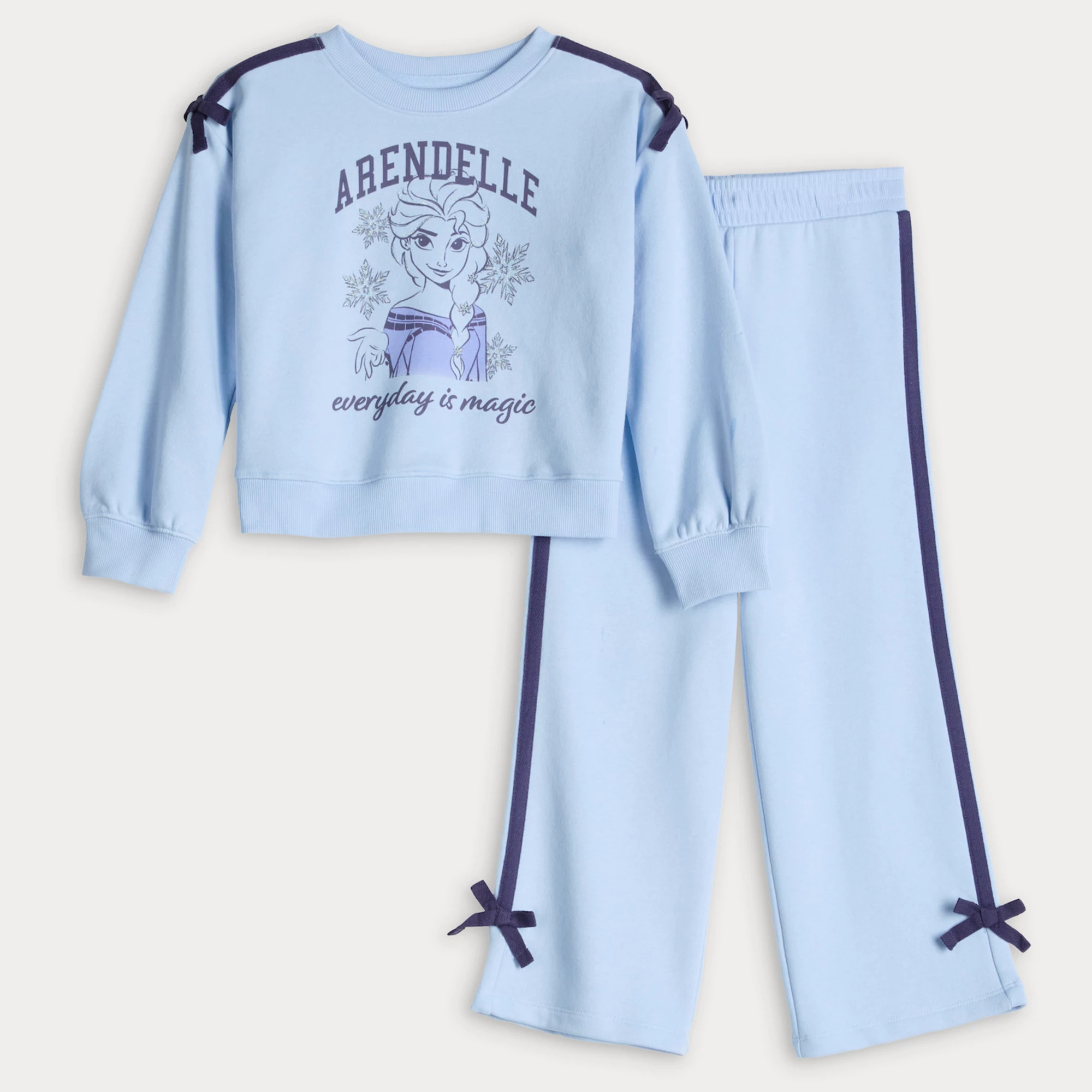 Girls 4-12 Jumping Beans® Disney's Frozen Elsa Bow Shoulder Crew Top & Wide Leg Pants Set | Kohl's