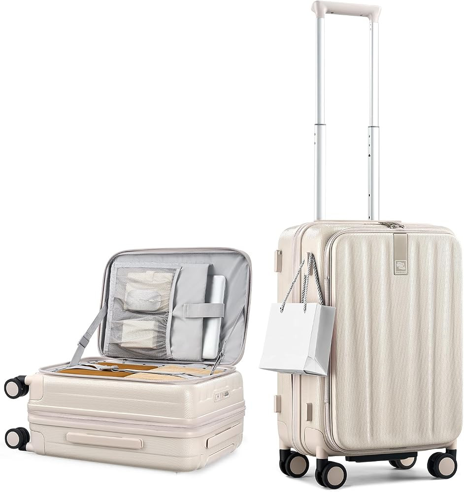 Hanke 20 Inch Expandable Carry On Luggage Airline Approved Top Opening Hard Shell Suitcases with ... | Amazon (US)