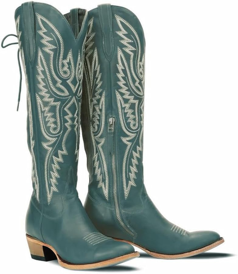 Over the Knee Cowboy Boots for Women Adjustable Thigh High Cowgirl Boots | Amazon (US)