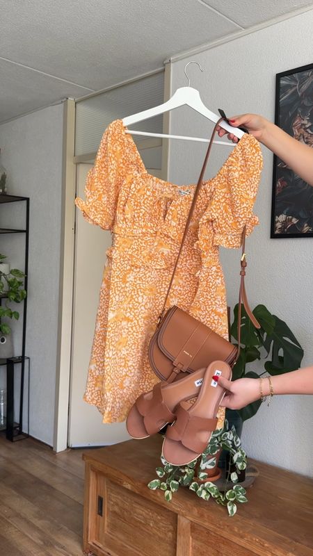 Orange summer dress with brown or white accessories 

#LTKstyletip #LTKbag #LTKshoes