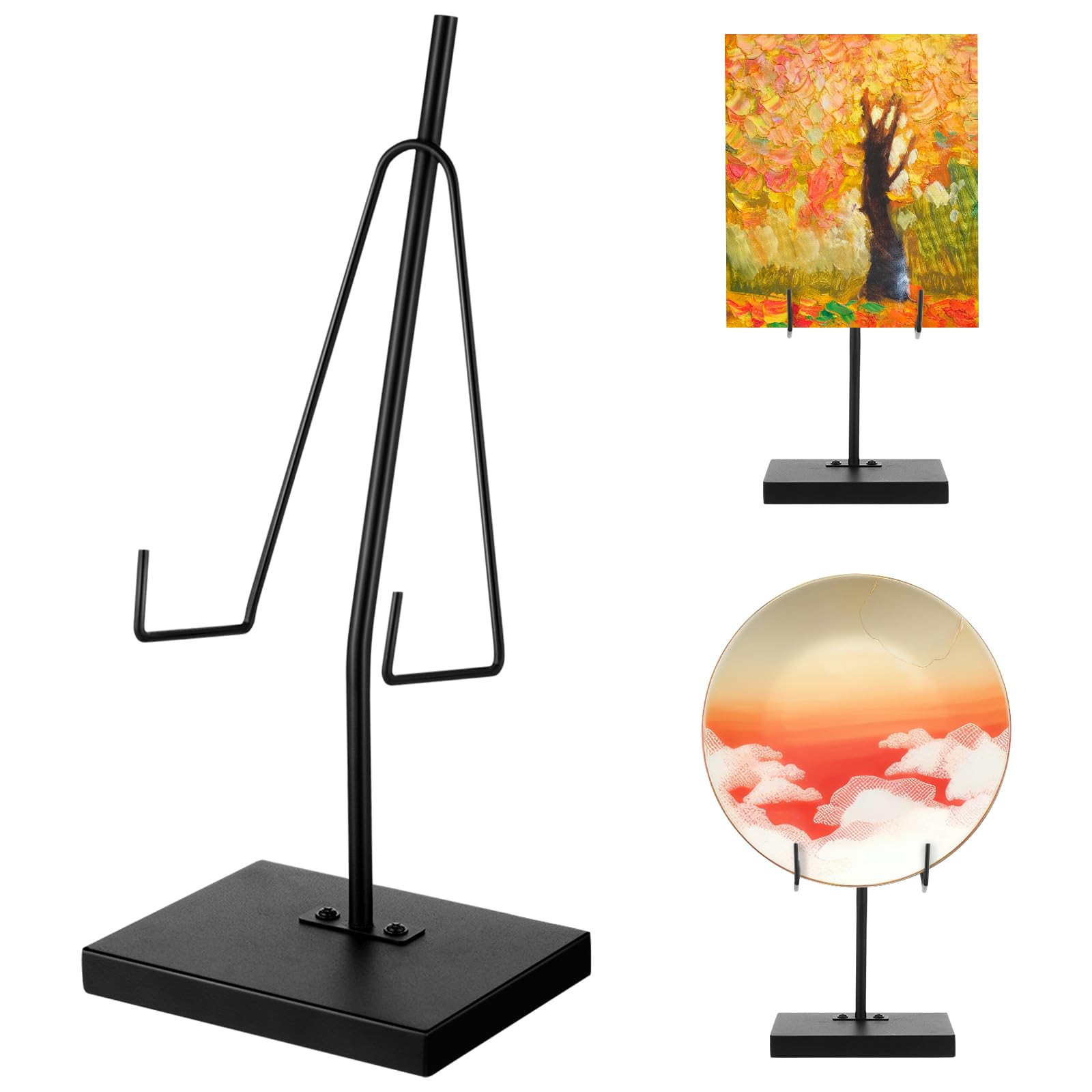 Black Metal Frame Holder Heavy Duty Sign Holder Vertical Picture Art Painting Display Stand Plaqu... | Amazon (US)